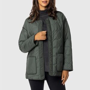Team LTD - Quilted Olive Green Button-Front Jacket